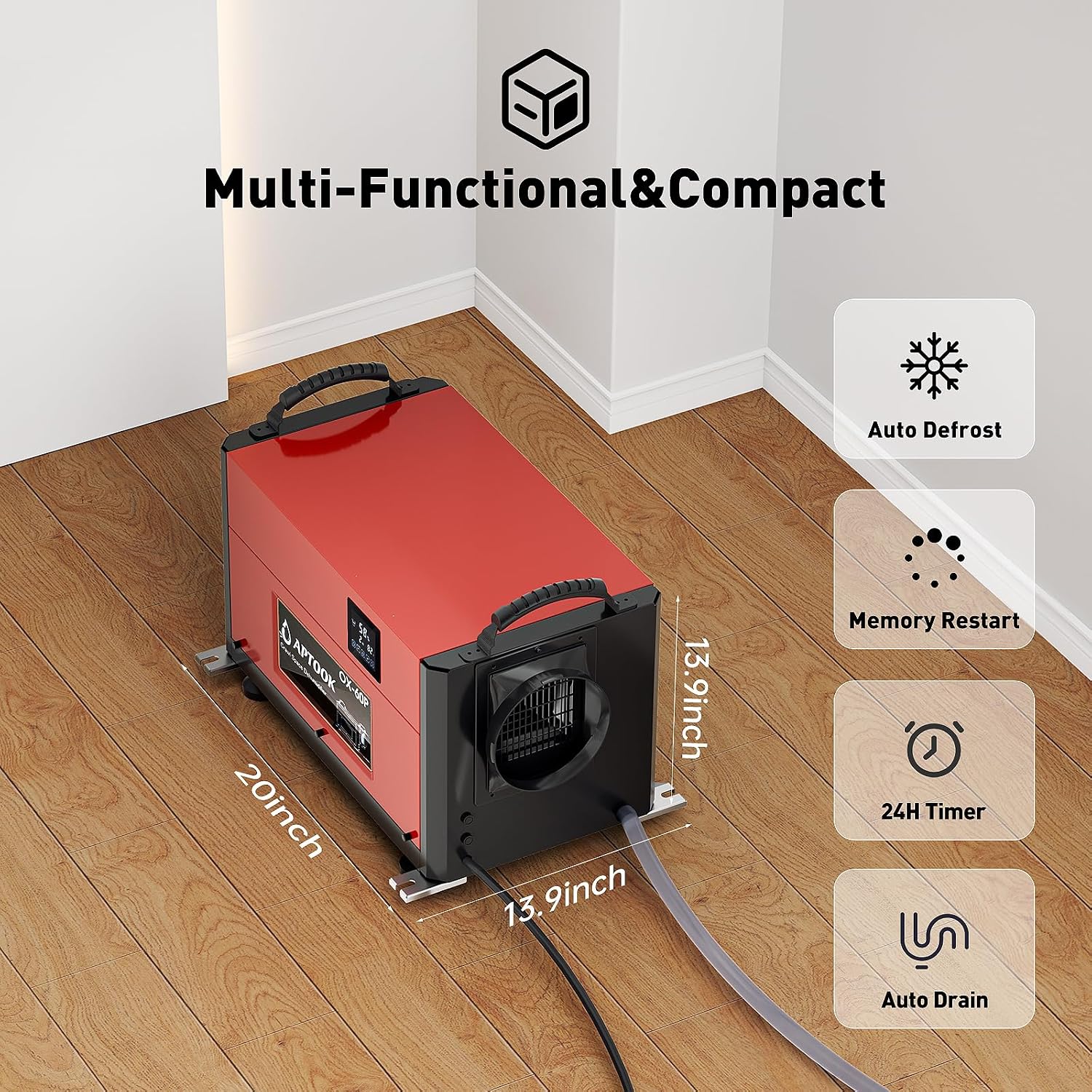 110 Pints Commercial Dehumidifiers for Crawl Spaces & Basement,Under House,Warehouse & Job Sites, Crawl Space Dehumidifier with Drain Hose, Remote Control, Auto Defrost, Humidity Control, CSA Listed