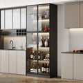 Mekminop Display Cabinet with Glass Doors and Storage Shelve, Modern Display Cabinet for Collectibles Trophy Case for Display - Black (31.5 ''W x 16.5 ''D x 78.7 ''H), HJ-FF10