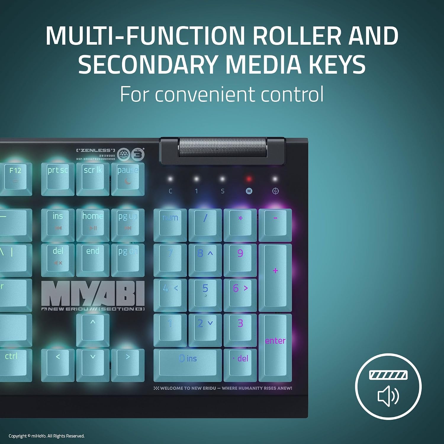 Razer BlackWidow V4 X Mechanical Gaming Keyboard: Green Switches Tactile & Clicky - 6 Macro Keys - Chroma RGB - Doubleshot ABS Keycaps - Sound Dampening & Stabilizers - Zenless Zone Zero Edition