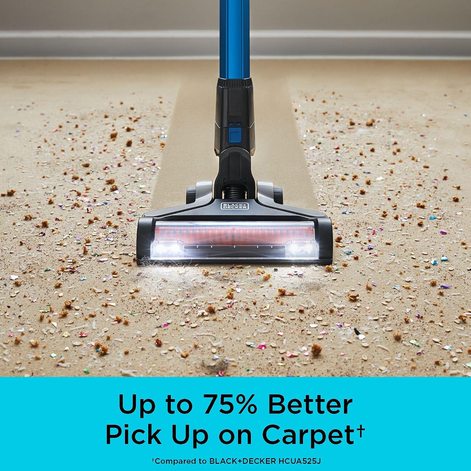 BLACK+DECKER Cordless Vacuum, Powerseries Extreme, Stick Vacuum Cordless Rechargeable, Interchangeable Floorhead with Crevice Attachment, 3 Speed Control, Lightweight, Blue (BSV2020G)