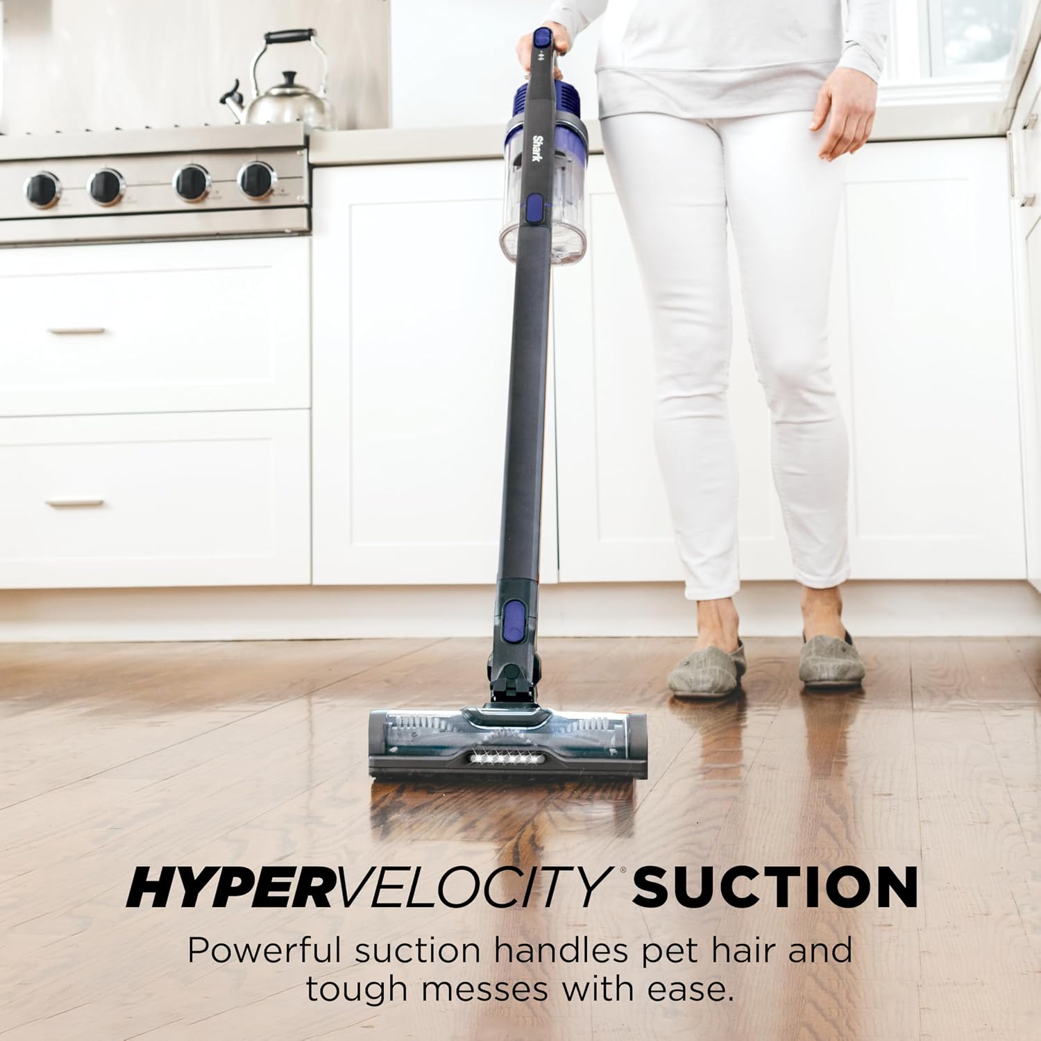 Shark | Pet Cordless Vacuum Cleaner | LED Headlights | Removable Handheld Vacuum for Pet Hair | Crevice Tool & Pet Multi-Tool Included | 40min Runtime | For Carpet & Hard Floors | Grey | IX141
