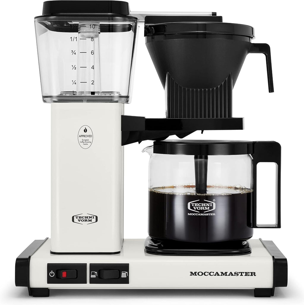 Moccamaster 53933 KBGV Select 10-Cup Coffee Maker, Off-White, 40 ounce, 1.25l & #4 White Paper Filters, 100-count per box
