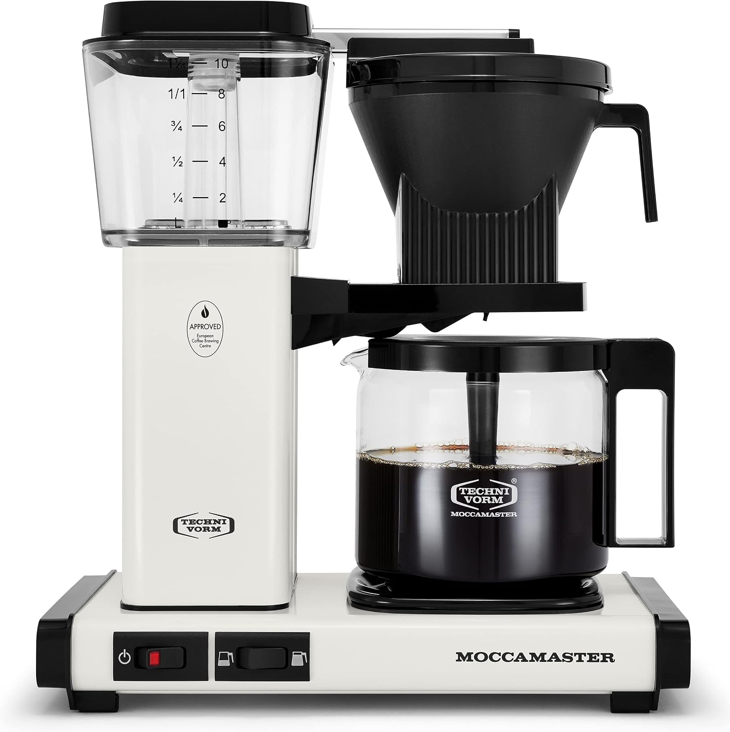 Moccamaster 53933 KBGV Select 10-Cup Coffee Maker, Off-White, 40 ounce, 1.25l & #4 White Paper Filters, 100-count per box