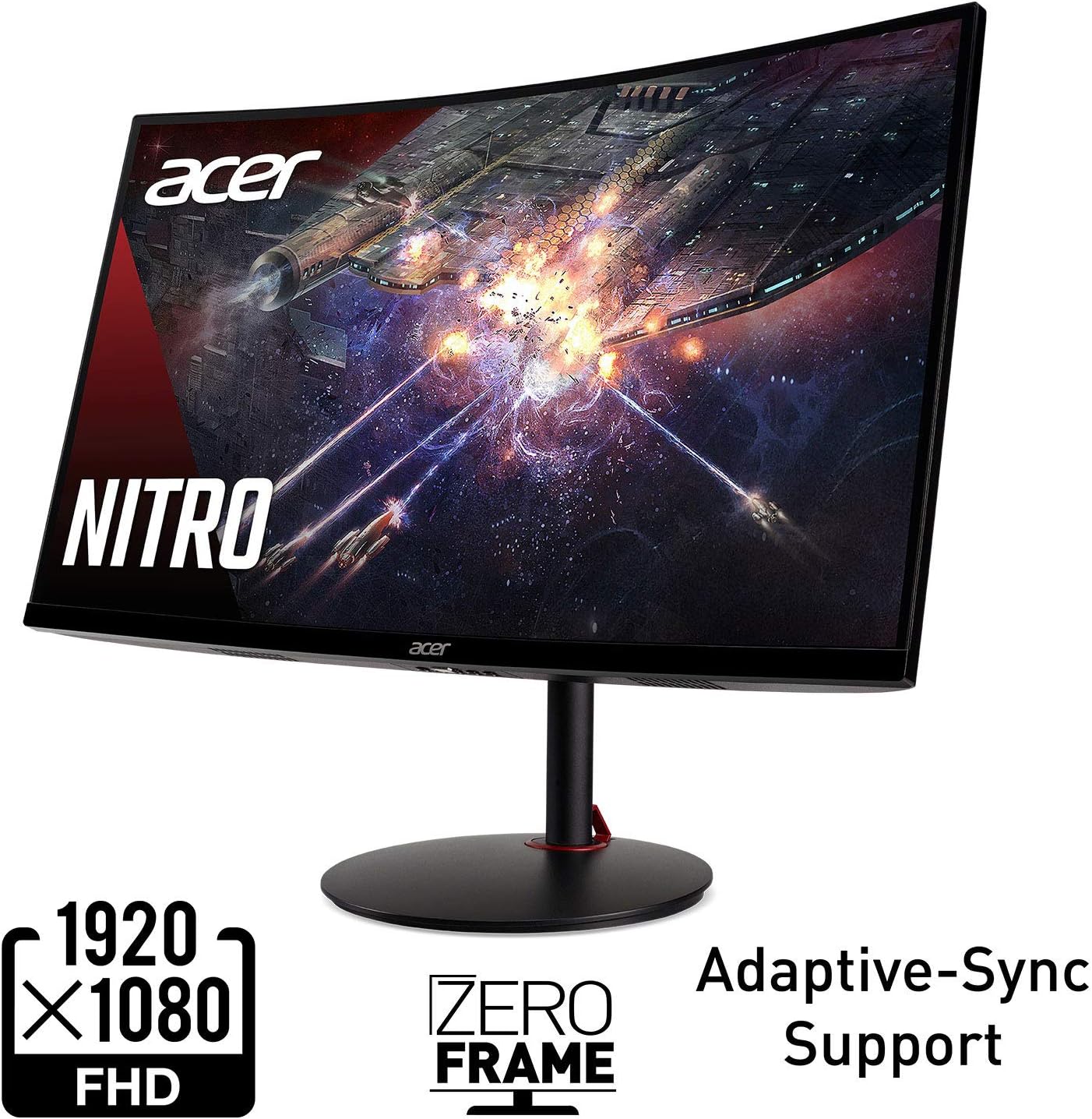 acer Nitro XZ270 Xbmiipx 27' 1500R Curved Full HD (1920 x 1080) VA Zero-Frame Gaming Monitor with Adaptive Sync, 240Hz Refresh Rate and 1ms VRB (Display Port & 2 x HDMI 2.0 Ports), Black