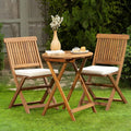 Idzo Heavy Duty 400lbs Capacity Patio Bistro Set 3 Piece Outdoor, Folding Chairs w/Cushion, Round Table - Upgrade 2024