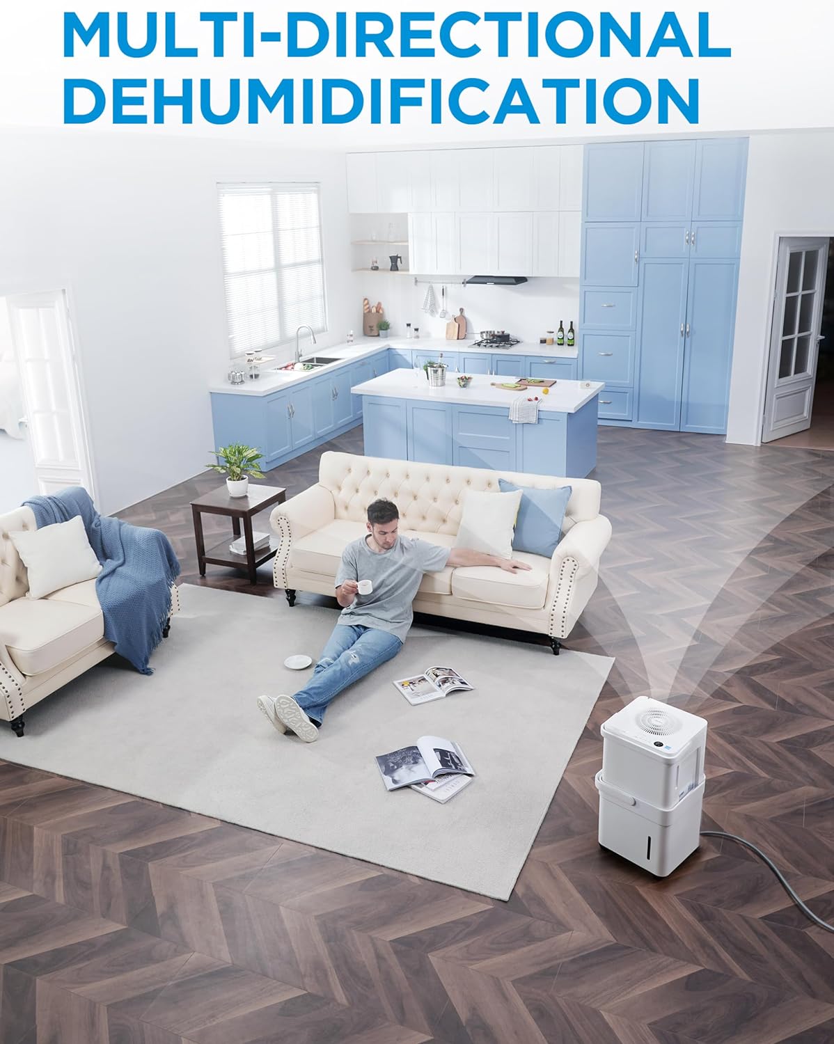 Midea Cube 35 Pint Dehumidifier for Basement and Rooms at Home for up to 3,500 Sq. Ft., Smart Control, Compatible with Alexa (White), Drain Hose Included