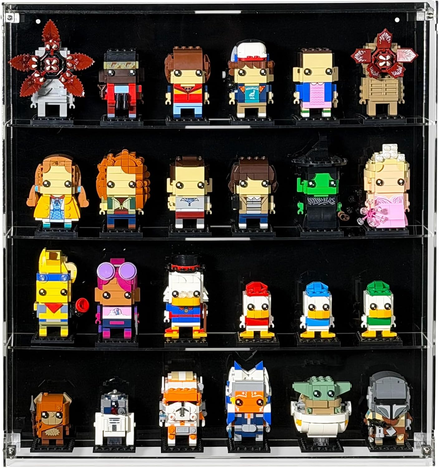 Wall-Mount Display Case Compatible with Lego Brickheadz, Funko POP!, Amiibos, and Many Others - Acrylic Showcase - Sets not Included (24)