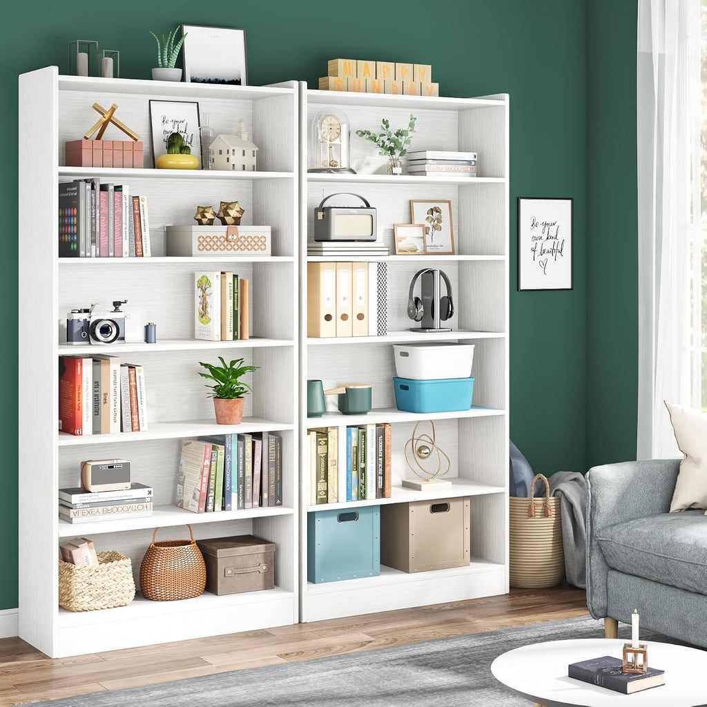 Tribesigns 78-inch Tall Bookcase, Modern 7-Tier White Library Bookshelf with Storage Shelves, Large Open Bookcases Display Shelving Unit for Bedroom Living Room Office