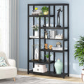 Tribesigns 79 Inch Extra Tall Bookshelf, 7-Tier Vintage Bookcase, Industrial 10-Shelf Open Storage Shelves Display Shelves Organizer for Home Office