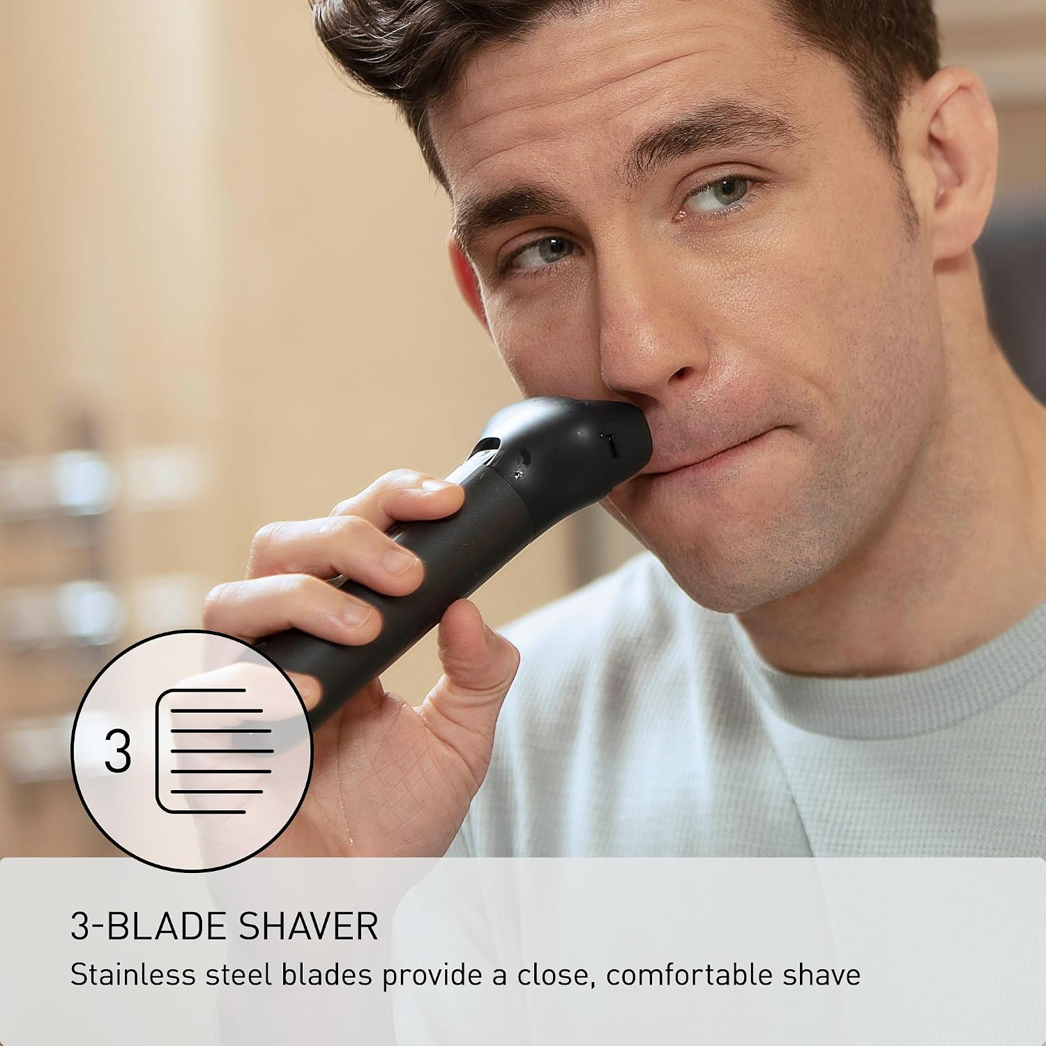 Panasonic MultiShape Defined Trim and Shave Kit, with Beard, Hair and Body Trimmer and Adjustable Trim Dial, 3-Blade Men's Electric Razor, Easy-Clean Customizable Grooming Kit - ER-Defined