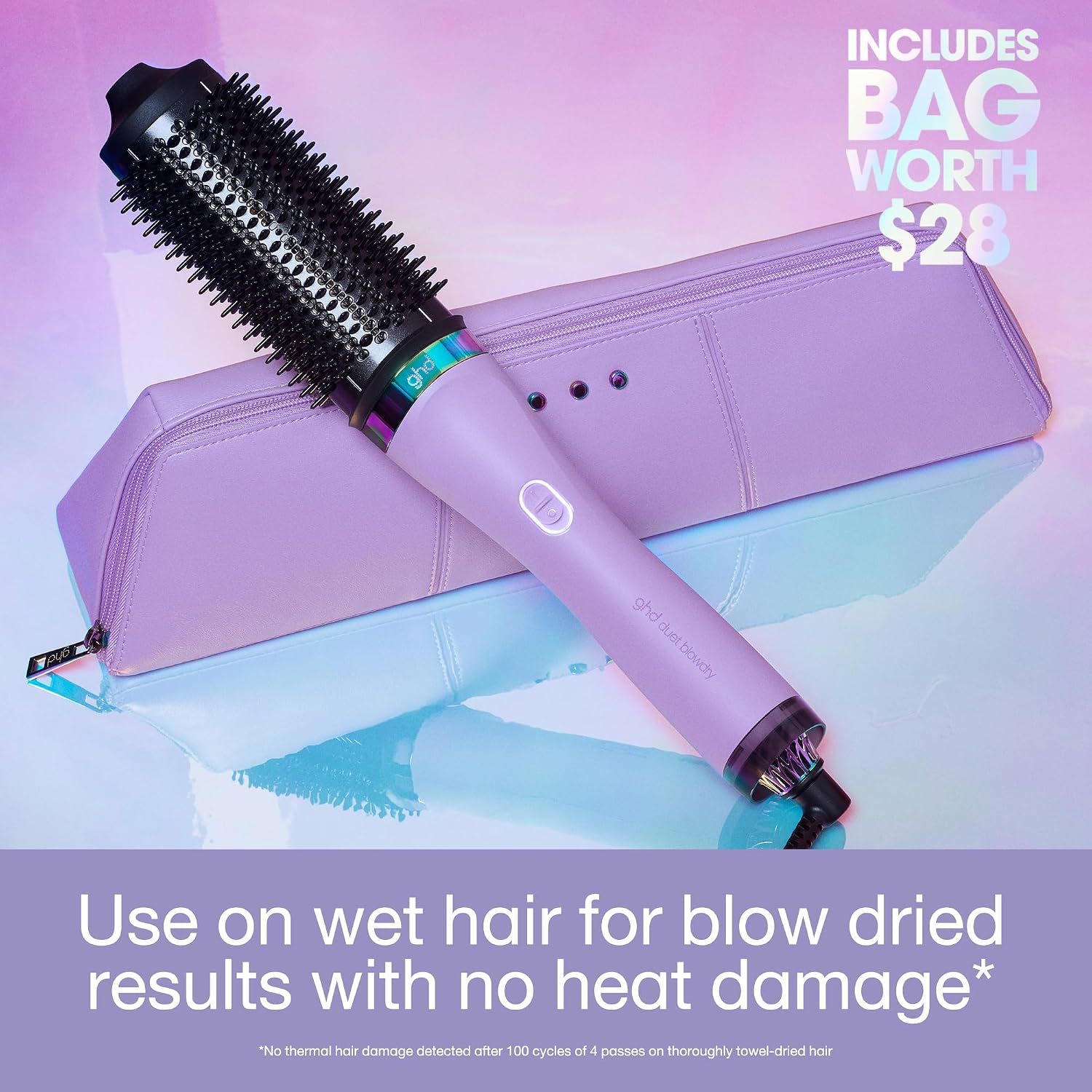 ghd Duet Blowdry-Hair Dryer Brush | Wet to Blow Dried with No Heat Damage | 3X More Volume with 24 Hour Long-Lasting Results | Blow Dry with No Fizz | 50% More Shine