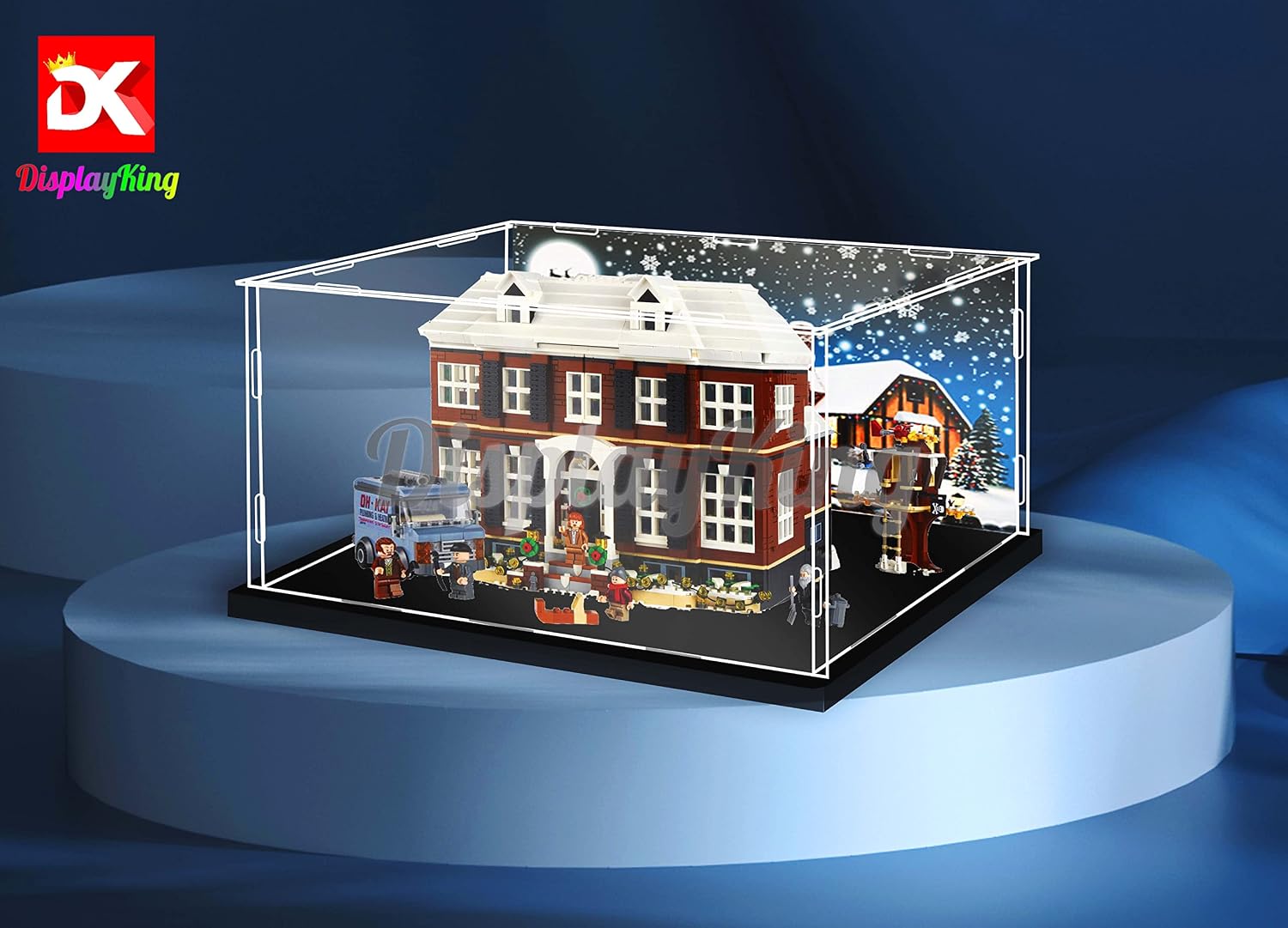 Acrylic Display case with Screw for Lego Home Alone 21330 (Lego Set is not Included) (with Theme Background)