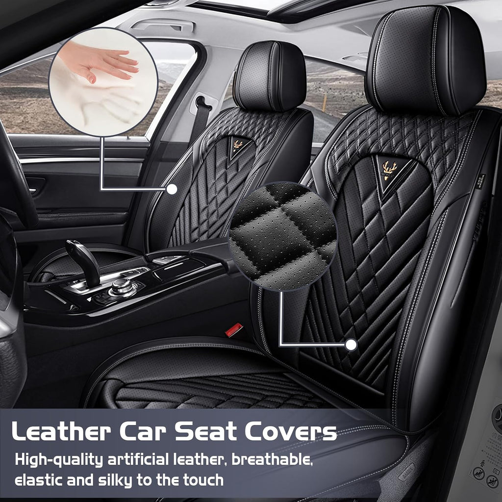 Car Seat Covers for Dodge Dart 2013-2016, Waterproof Nappa Leather Full Set Seat Cover, Anti-Slip and Comfortable Automotive Seat Protector&Accessories(Black)