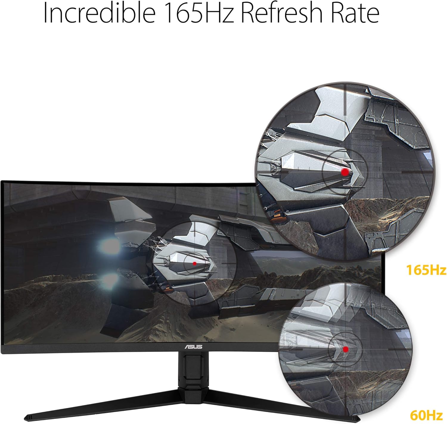 ASUS VG34VQL1B TUF 34 Inch Curved Gaming Monitor - WQHD (3440x1440), 165Hz, 1ms, Extreme Low Motion Blur, FreeSync Premium, Eye Care, Height Adjustable, DisplayHDR 400, DisplayPort, HDMI, USB