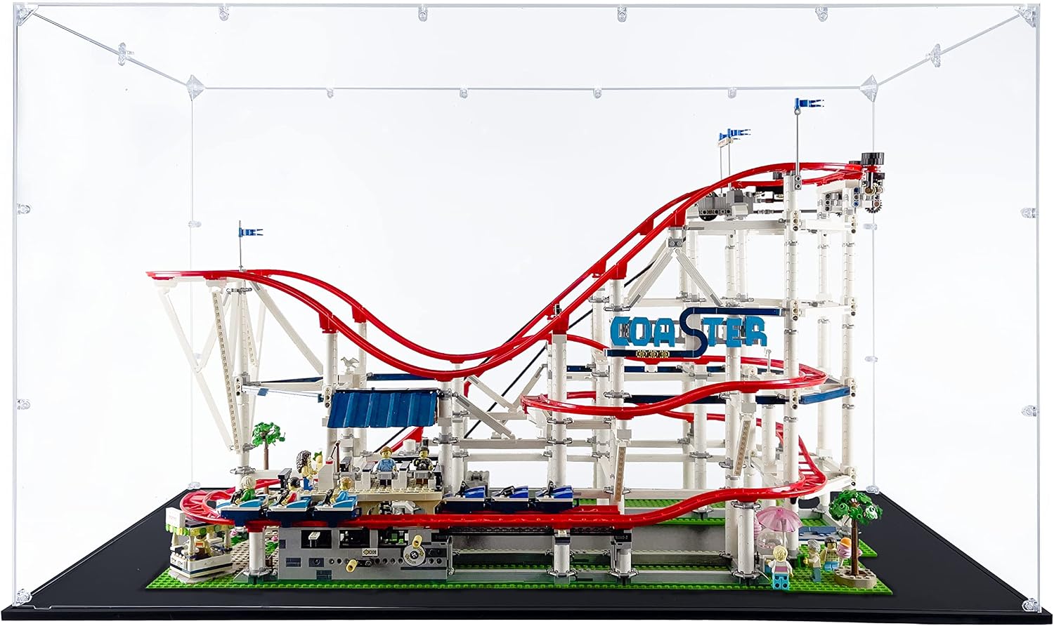 Acrylic Display Case Compatible for Lego Roller Coaster #10261, Dustproof Display Case (Case Only) (Lego Sets are NOT Included)