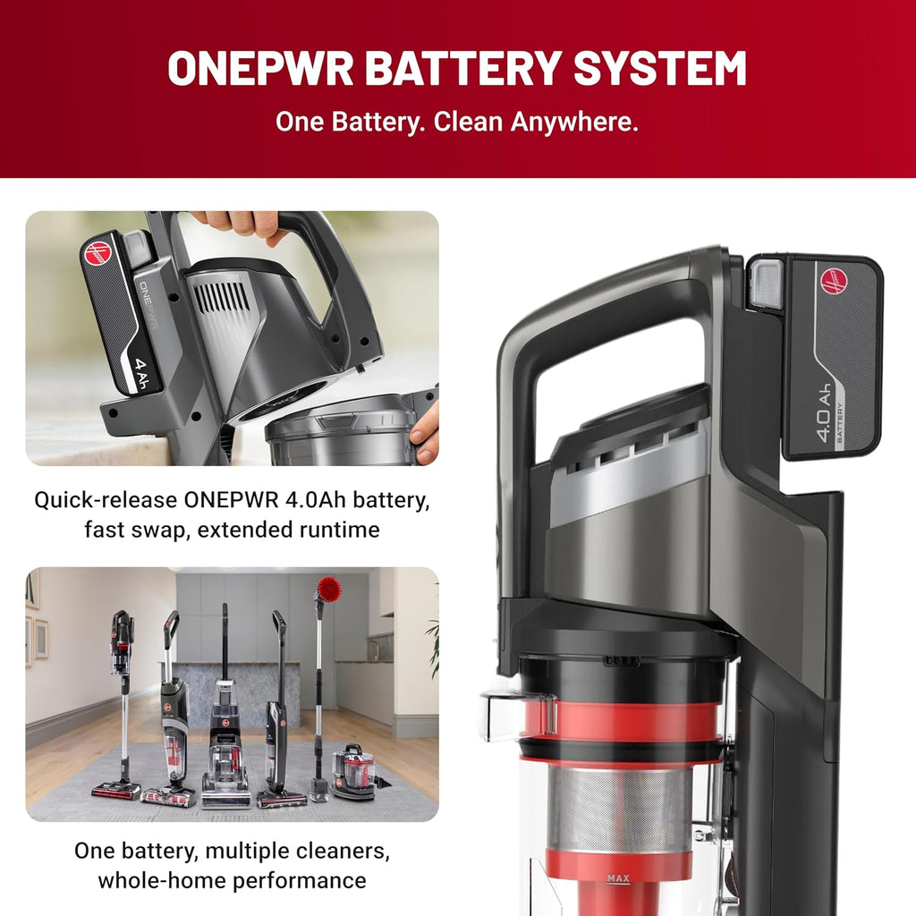 Hoover ONEPWR WindTunnel Emerge Pet+ Cordless Stick Vacuum Cleaner, Lightweight Stick Vac, Powerful and Quiet Cleaning, Self Standing, No Wall Mount Required, Cordless Vacuum Cleaners for Home Use