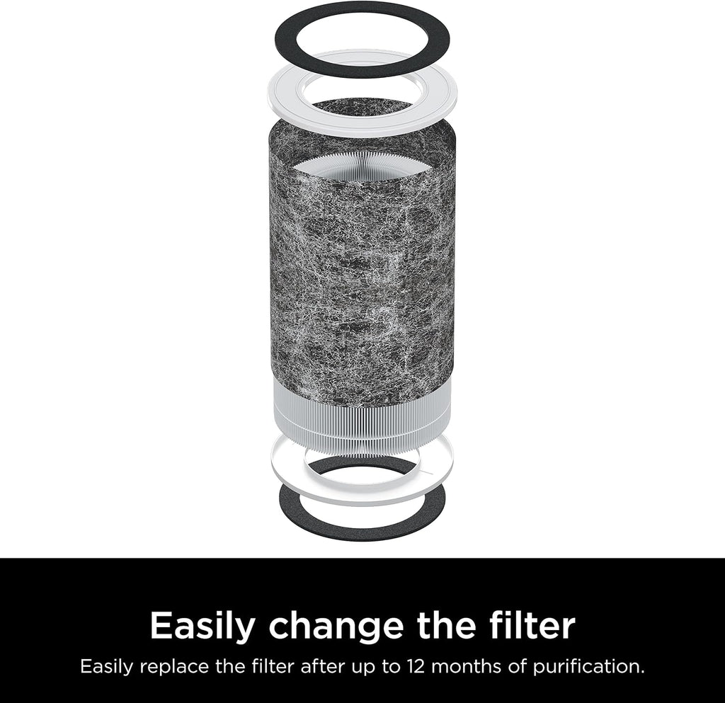 Shark Air Purifier for Home, Office, and Bedroom, Clean Sense Technology, HEPA Air Filter, 1200 Sq Ft, Captures 99.98% of Particles, Pet Dander, Pollutants, Dust, Smoke, Allergens & Smells, HP202
