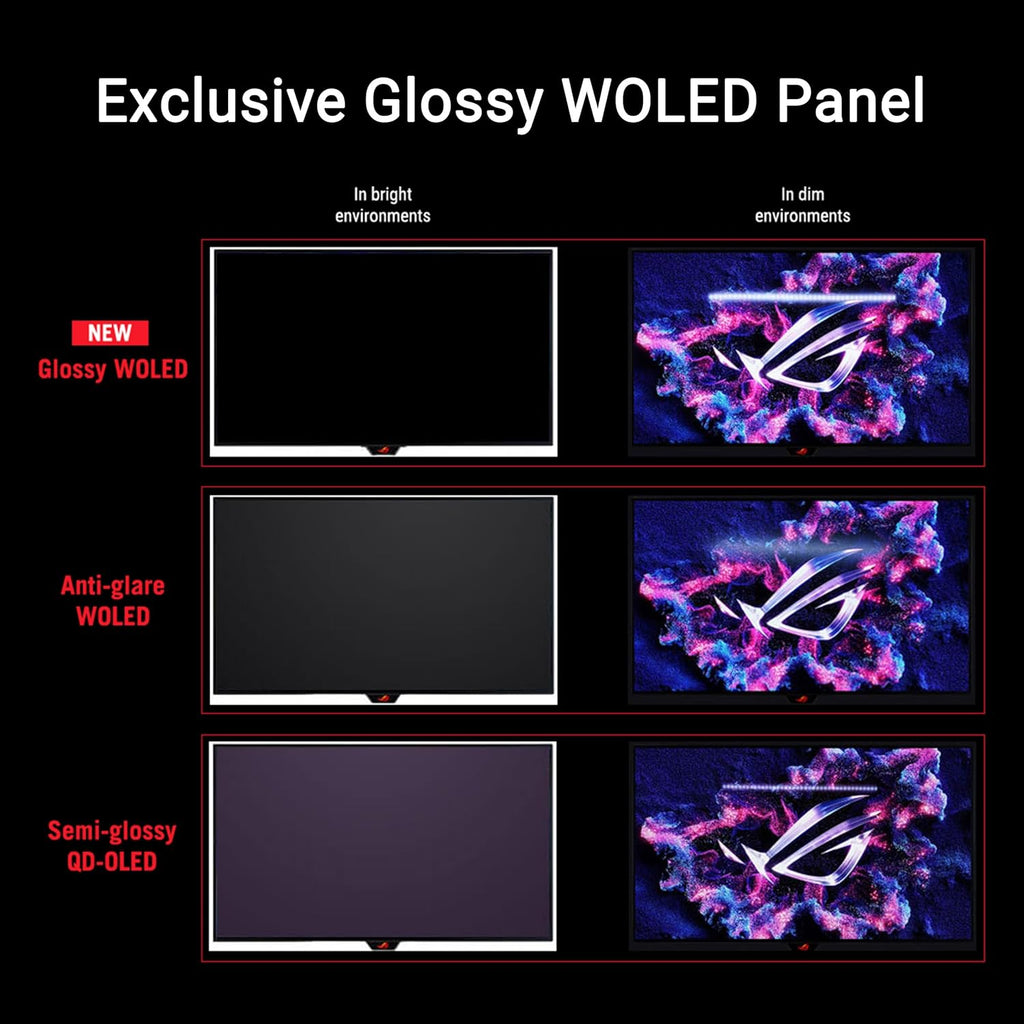 ASUS ROG Strix 27' 1440P OLED Gaming Monitor (XG27AQDMG) - QHD, Glossy OLED, 240Hz, 0.03ms, Custom Heatsink, Anti-flicker,Uniform Brightness, G-SYNC Compatible, 99% DCI-P3, DisplayWidget, 3yr warranty