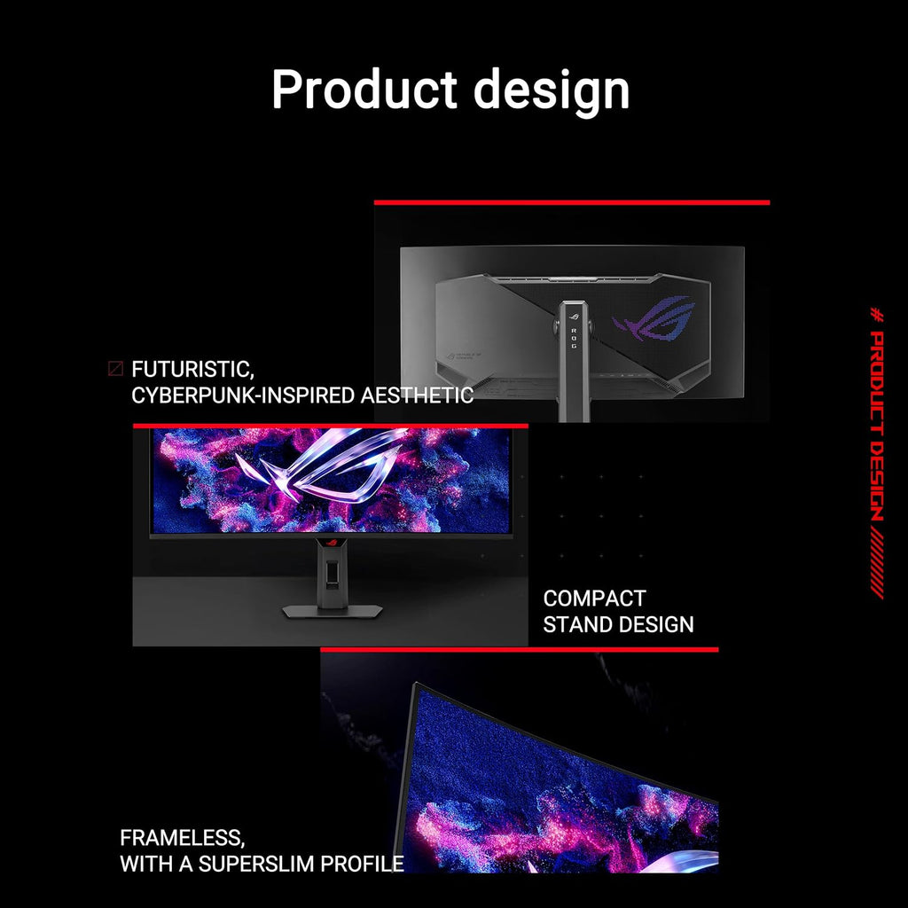 ASUS ROG Strix 34' Ultrawide QD-OLED HDR Gaming Monitor (XG34WCDG) - 3440x1440, 175Hz, 0.03ms, OLED Care Pro, True 10-bit, G-SYNC Compatible, DisplayWidget, Extreme Low Motion Blur, 3 yr Warranty