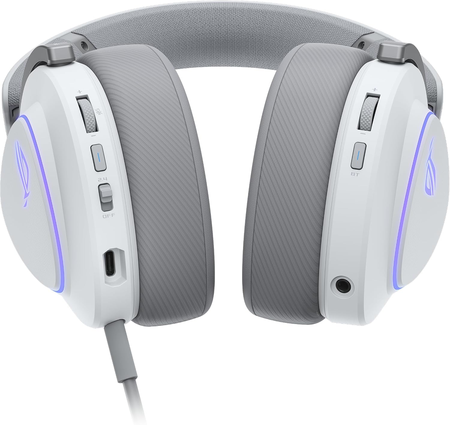 ASUS ROG Delta II Wireless Gaming Headset with Detachable Mic – Tri-Mode (BT, 2.4GHz, 3.5mm), 50mm Titanium-Plated Drivers, 110Hr Battery, Lightweight, for PC, PS5, PS4, Xbox, Switch, Mobile - White