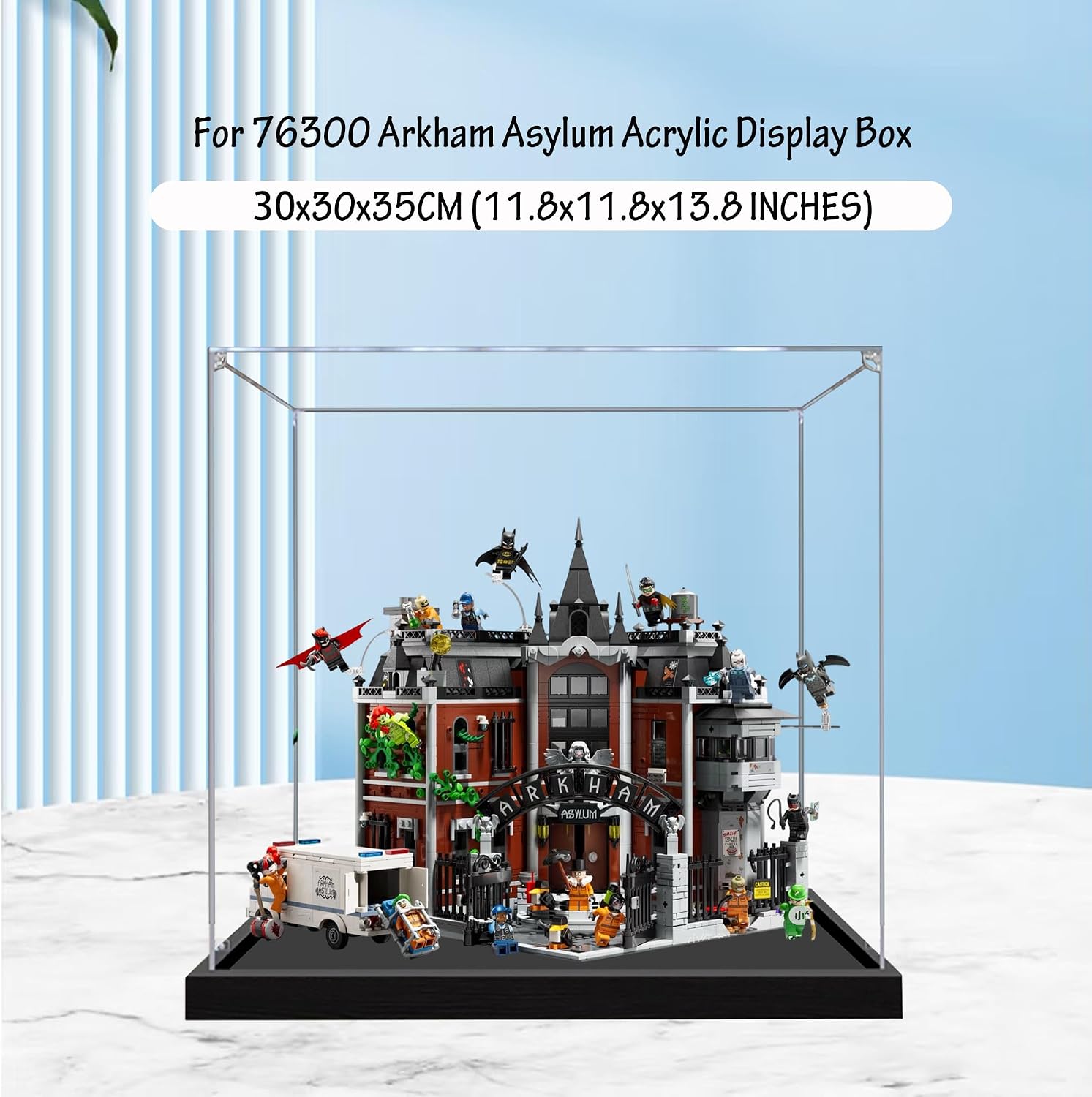 Acrylic Display Case for Lego 76300 Arkham Asylum Model, 3mm Dustproof Display Box, Display Case Compatible with Lego 76300 (Model Not Included) (Transparent 3MM)