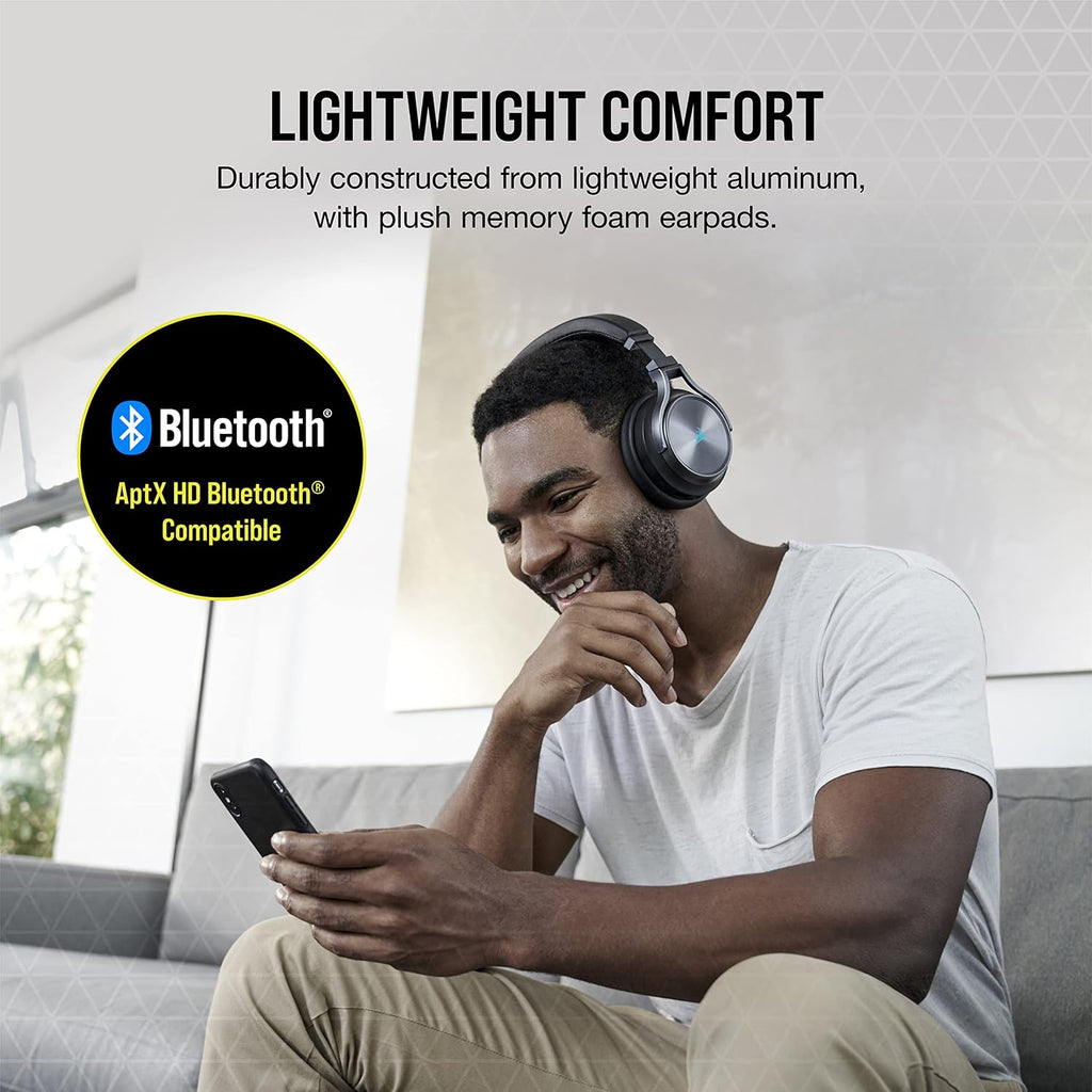 Corsair Virtuoso RGB Wireless XT Multiplatform Gaming Headset with Bluetooth - Dolby Atmos - Broadcast Quality Microphone - iCUE Compatible- PC, Mac, PS5, PS4, Nintendo Switch, Mobile - Black