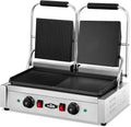 KWS CPM-23 3400W Electric Panini Press Maker with Left Grooved & Right Smooth Dual Sandwich Toasting Grill – 19″ X 9″ Cooking Surface