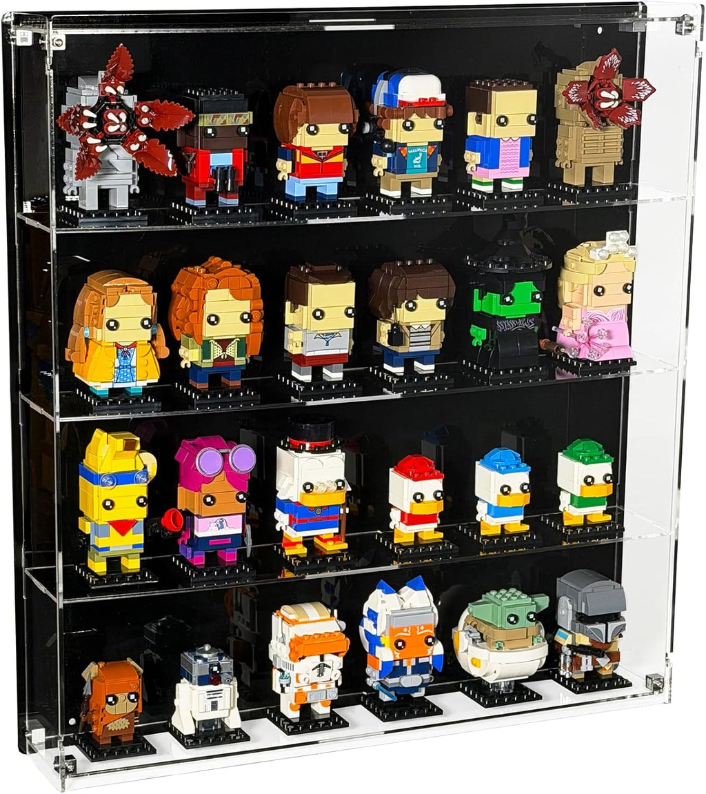 Wall-Mount Display Case Compatible with Lego Brickheadz, Funko POP!, Amiibos, and Many Others - Acrylic Showcase - Sets not Included (24)