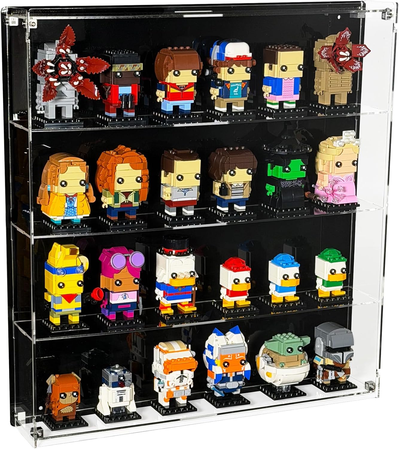 Wall-Mount Display Case Compatible with Lego Brickheadz, Funko POP!, Amiibos, and Many Others - Acrylic Showcase - Sets not Included (24)