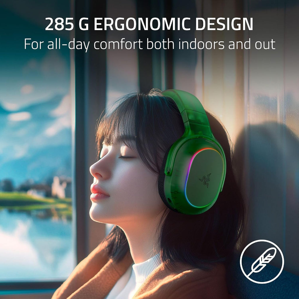 Razer Barracuda X Chroma Wireless Gaming Headset: 2.4GHz Wireless & Bluetooth - Lightweight - RGB - 40mm Drivers - Cardioid Mic - 70 Hr Battery - For PC, Mac, PS5, Switch 2, Smartphone - Phantom Green