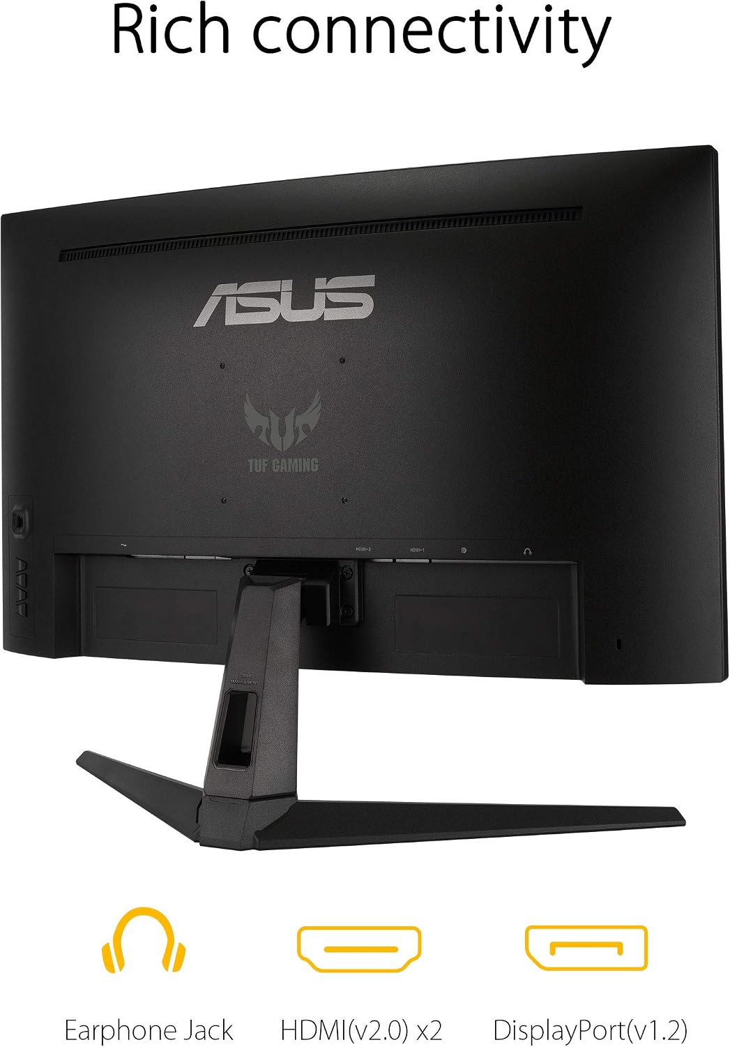 ASUS TUF Gaming VG27WQ1B 27' Curved Monitor, 1440P WQHD (2560 x 1440), 165Hz (Supports 144Hz), 1ms, Adaptive-sync/FreeSync Premium, Extreme Low Motion Blur, Eye Care, HDMI DisplayPort, HDR10