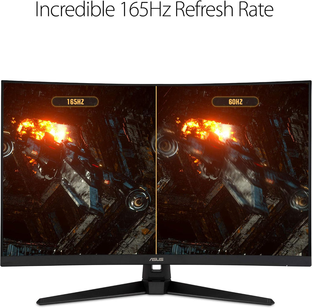 ASUS TUF 32 Inch Curved Gaming Monitor - QHD (2560 x 1440), 165Hz (Supports 144Hz), 1ms, Extreme Low Motion Blur, Speaker, FreeSync Premium, VESA Mountable, DisplayPort, HDMI - VG32VQ1B