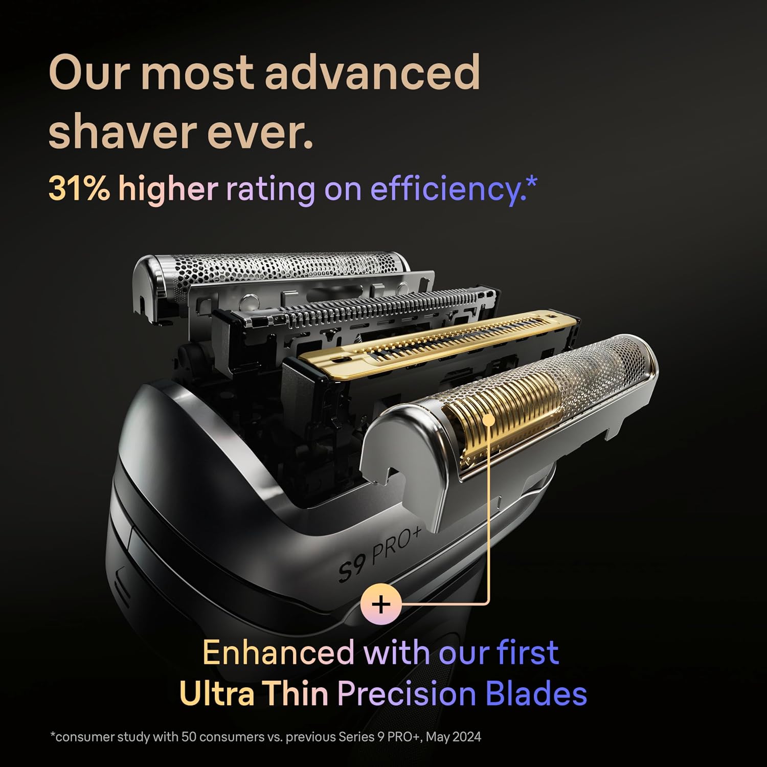 Braun Series 9 PRO+ Electric Shaver, Pro SensoAdapt, 6in1 SmartCare Center, Wet & Dry Razor, 9660CCPS, Black
