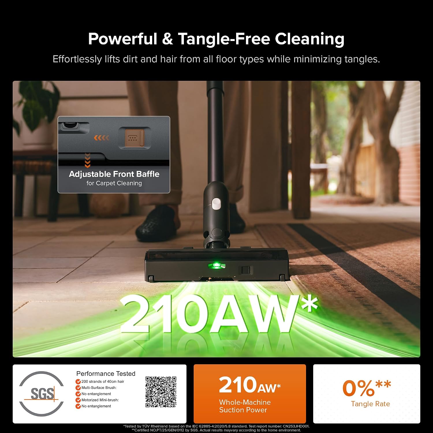 roborock H60 Hub Ultra Cordless Vacuum Cleaner with Auto-Empty Dock, 210AW Suction Stick Vacuum Cleaners for Home and Pet Hair, Rechargeable, 90-Min Runtime, Anti-Tangle Brush, 140° LED Dust Detection