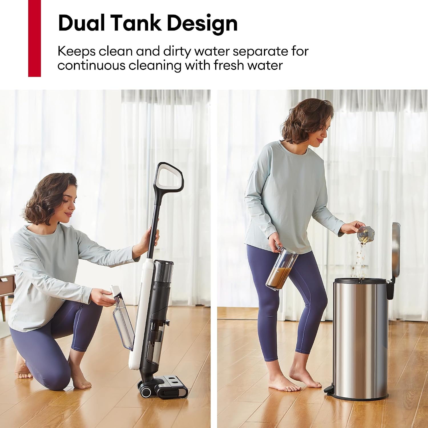 Ultenic Wet Dry Vacuum Cleaner,Cordless Vacuum Mop Combo with Self-Cleaning,Smart Mess Detection,50mins Runtime,3-in-1 Vacuum Mop for Hard Floors,Edge Cleaning,LED Display,Black,AC1 Elite