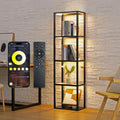 LED Display Shelf with Lights – Glass Display Cabinet for Collectibles with Dimmable Lighting, App & Remote Control – 66' Curio Shelf Floor Lamp with Adjustable Color Temps – FENLO Fantasy Plus Pro