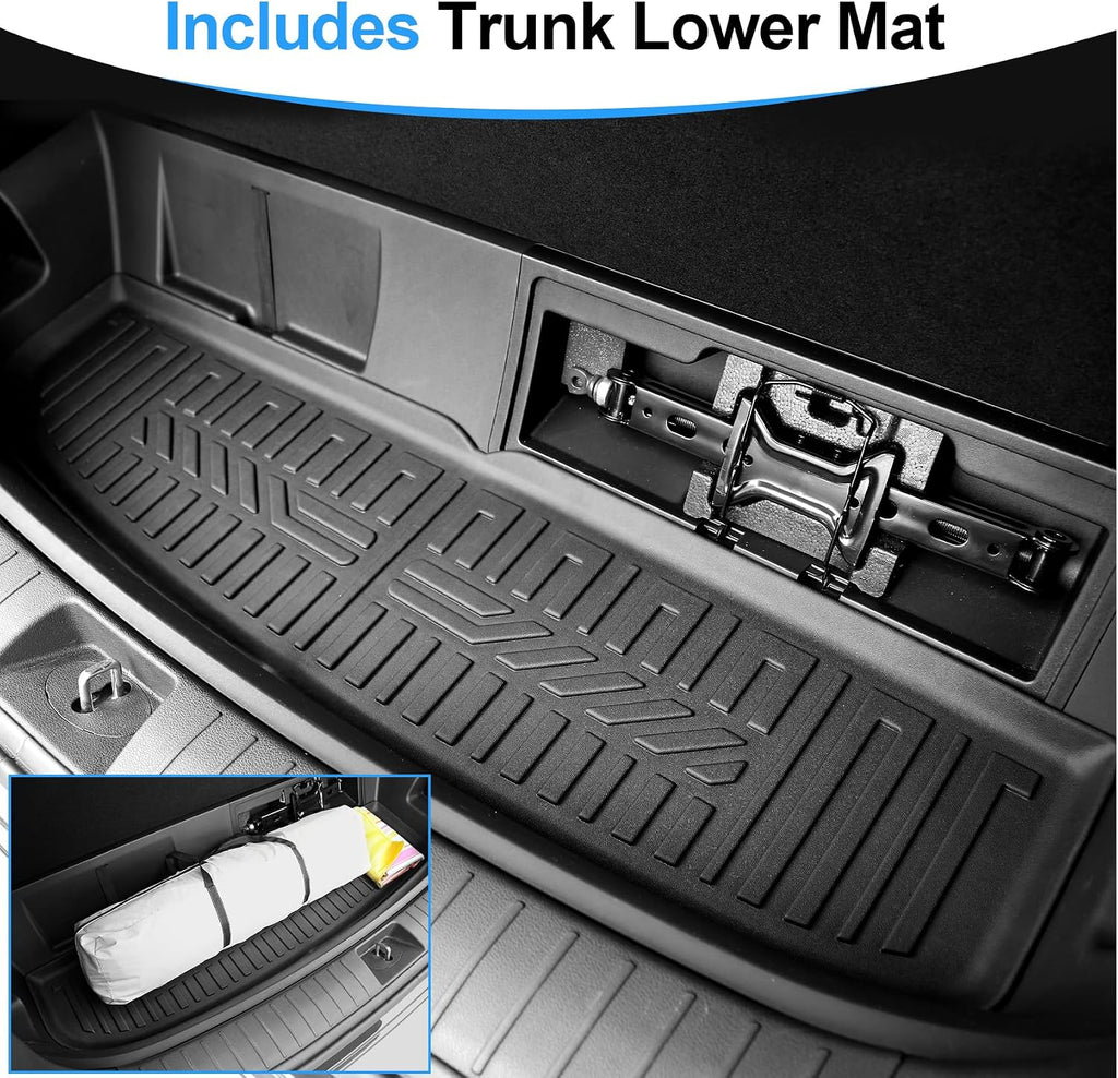 Floor Mats for 2020-2025 Hyundai Palisade 7/8 Passenger, Trunk Mat with Seat Back Cover and Lower Cargo Mat All Weather Interior Protector for 2025 Hyundai Palisade Accessories