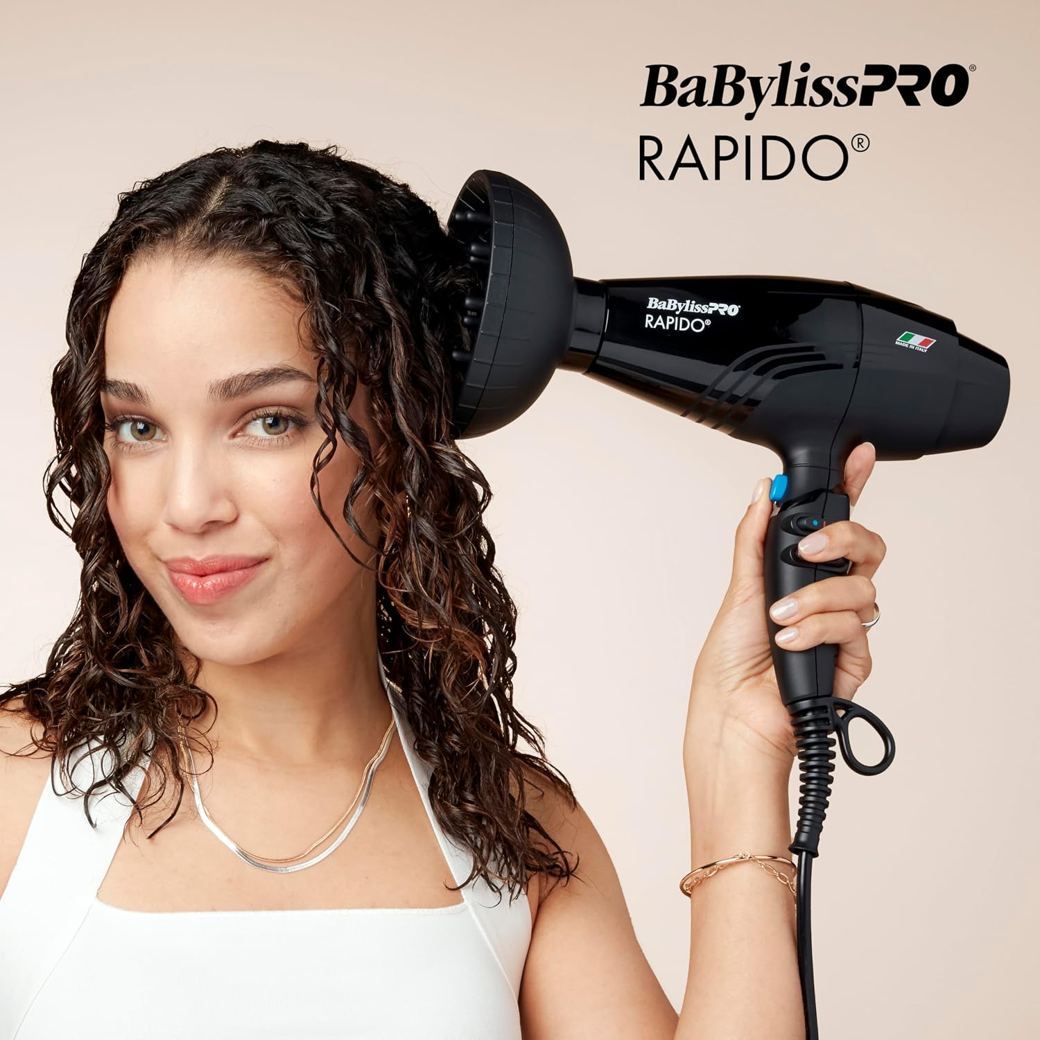 BaBylissPRO Hair Dryer, Nano Titanium Rapido 2000-Watt Blow Dryer, Hair Styling & Appliances, Black, BRAP1