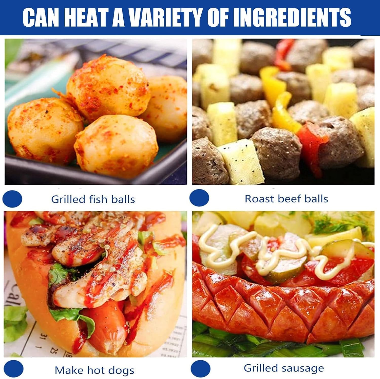 Hot Dog Roller, 4 Rollers 8 Hot Dogs Capacity 600W Stainless Sausage Grill Cooker Machine with 0-250℃ Control Knob Automatic Electric Contact Grills Separate Oil Pan