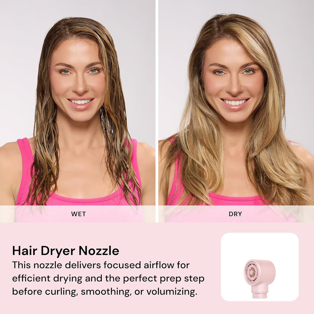 L'ANGE HAIR TurboStyle All-in-One Air Styling & Drying System | 5-in-1 Attachments with Auto-Wrap Curlers & Volumizing Brush | Fast-Drying Brushless Motor Dryer | Dual Voltage | All Hair Types (Black)