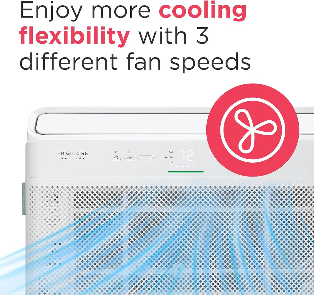 Frigidaire Gallery 8,000 BTU Smart Inverter Window Air Conditioner with Wi-Fi, Energy Star Most Efficient Certification & Indoor Air Quality Monitoring, Cools Up to 350 Sq. Ft., Ultra Quiet, White