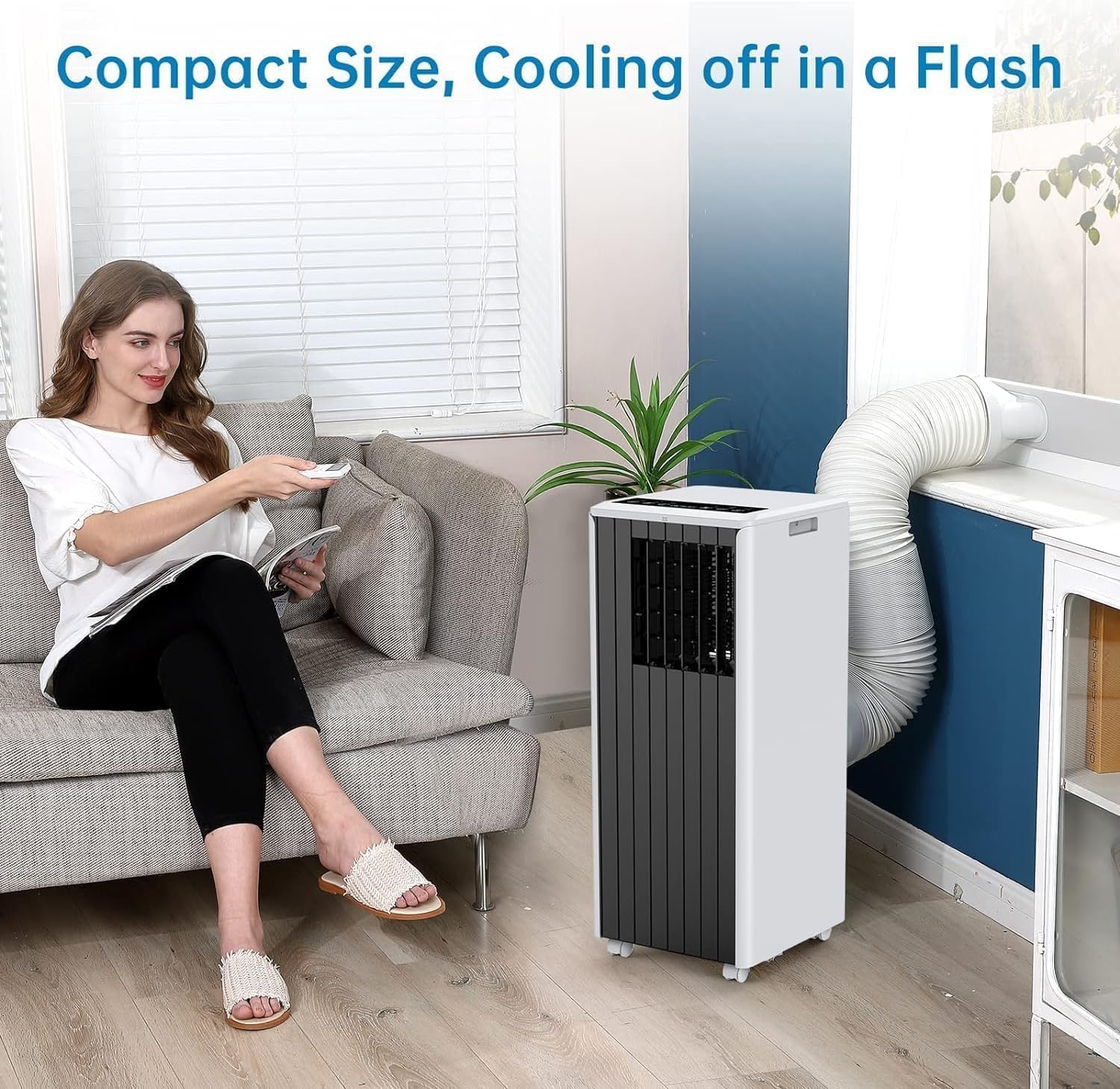 3 in-1 Portable A3 in-1 Portable Air Conditioner - 8,000 BTU for Rooms Up to 350 Sq.Ir Conditioner - 8,000 BTU for Rooms Up to 350 Sq.Ft, Cooling & Fan Modes, 24-Hour Timer, Sleep Mode, Remote Control