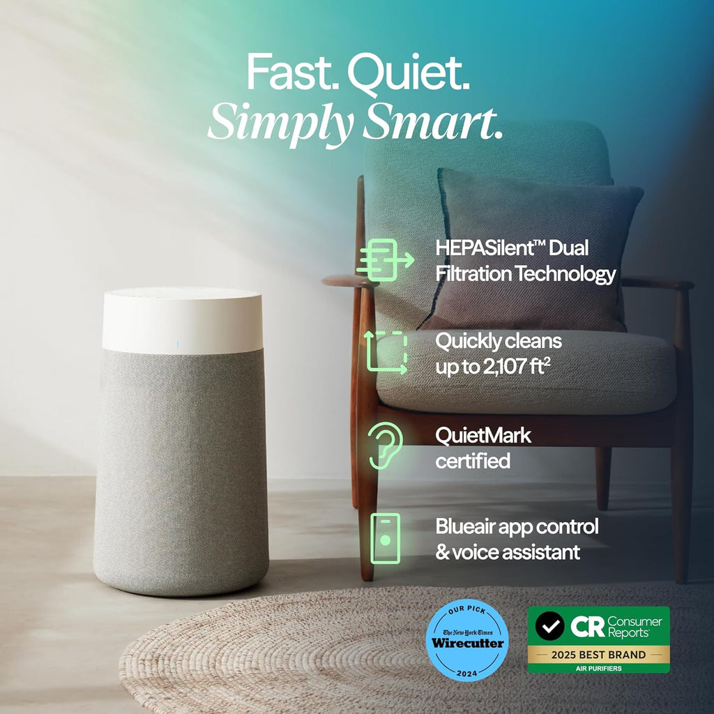 BLUEAIR Blue Pure 311i Max Smart Air Purifier for Medium Rooms up to 1,800 Sq Ft HEPASilent Air Cleaner for Pets Allergies Smoke & Dust WiFi Air Purifier with Auto Mode Quiet Air Purifier for Bedroom