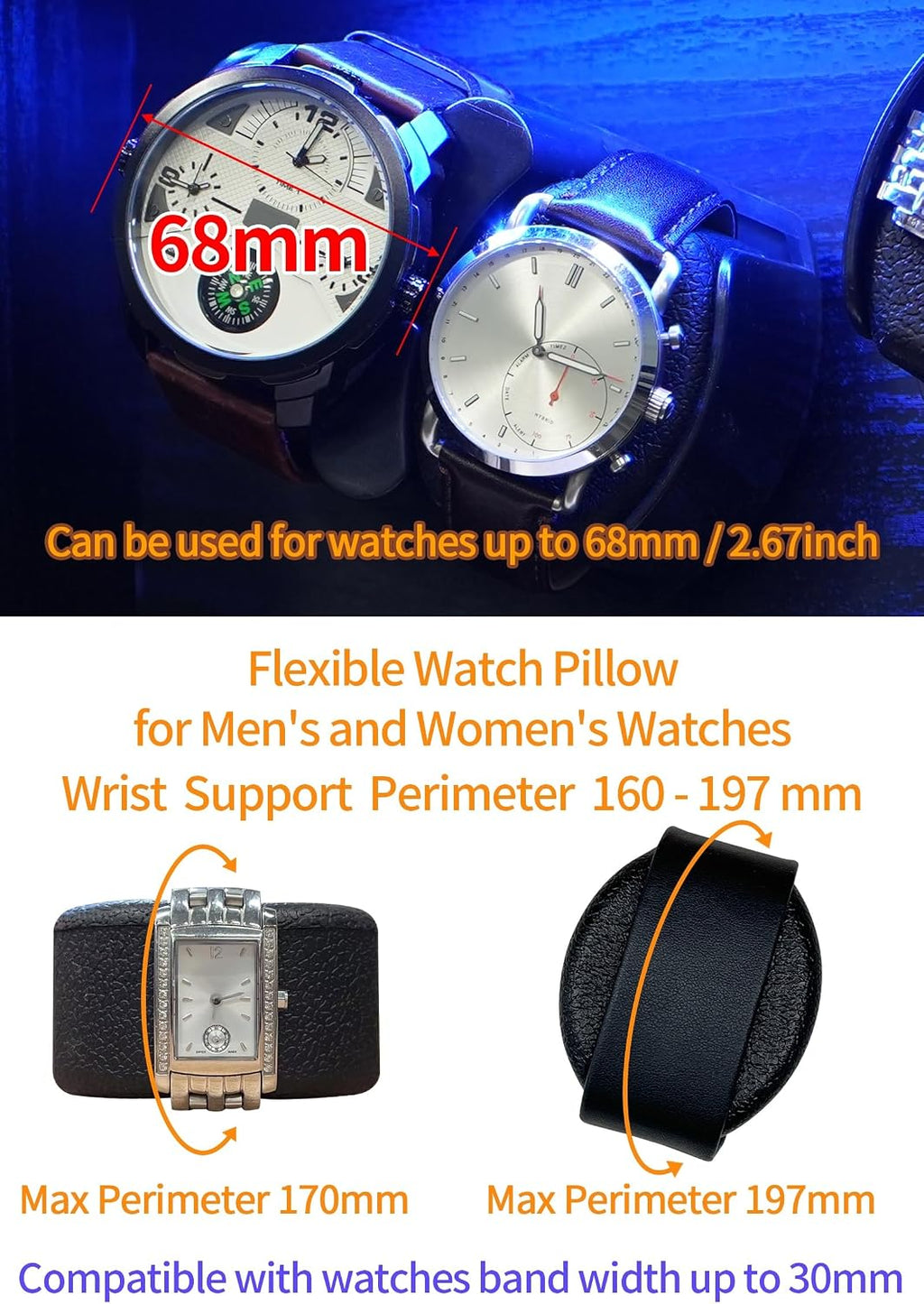 Oryx Watch Winder for 4/6/9 Automatic Watches, Rotating Watch Box 5 Rotation Modes Setting Display Case with Extra Watch Storages and LED Light, Lockable Winders USB Powered Super Quiet Mabuchi Motor
