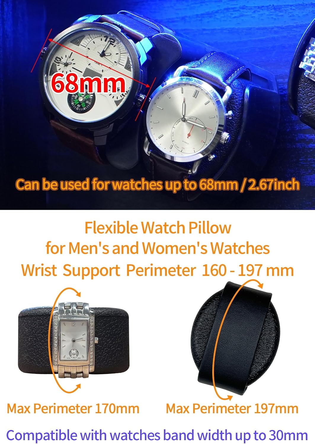 Oryx Watch Winder for 4/6/9 Automatic Watches, Rotating Watch Box 5 Rotation Modes Setting Display Case with Extra Watch Storages and LED Light, Lockable Winders USB Powered Super Quiet Mabuchi Motor