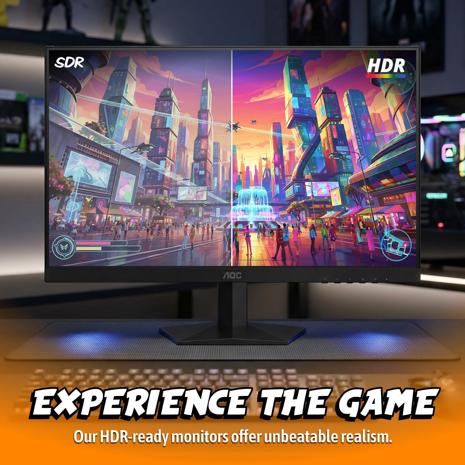AOC 27 Inch QHD Gaming Monitor 240Hz 0.3ms, Overclock 260Hz, IPS, 2560x1440, G-Sync Compatible, HDR Ready, DisplayPort 1.4 HDMI 2.0, VESA Mount, 3-Year Zero-Bright-Dot, Q27G41ZE