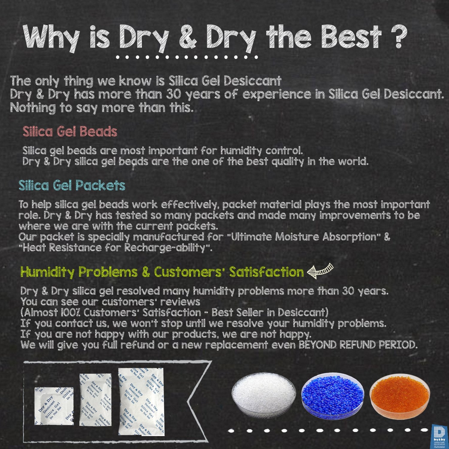 Dry & Dry [64 LBS] Blue Indicating Silica Gel Beads Desiccants (Industry Standard 3-5 mm) - Reusable Desiccant Beads Silica Beads(Blue to Pink) Silica Gel Bulk