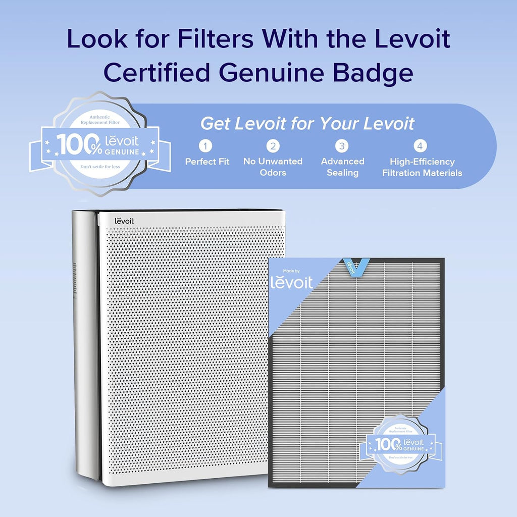 Levoit Air Purifiers for Home Large Room with 3-Channel Air Quality Monitor, Washable Pre-Filter, AHAM VERIFIDE, HEPA Sleep Mode for Pet, Allergy, Smoke, Dust, Alexa Control, 2655 Ft², EverestAir-P