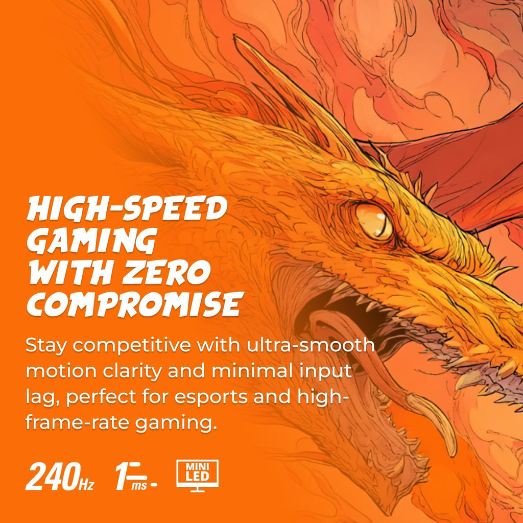 AOC 27 inch Mini-LED Gaming Monitor, QHD Ultra Wide 1440p, 240Hz, 1ms, DisplayHDR 1000, Adaptive-Sync, 1152 Dimming Zones, Xbox/PS5/Switch Ready, 3-Year Zero-Bright-dot, Q27G4ZMN