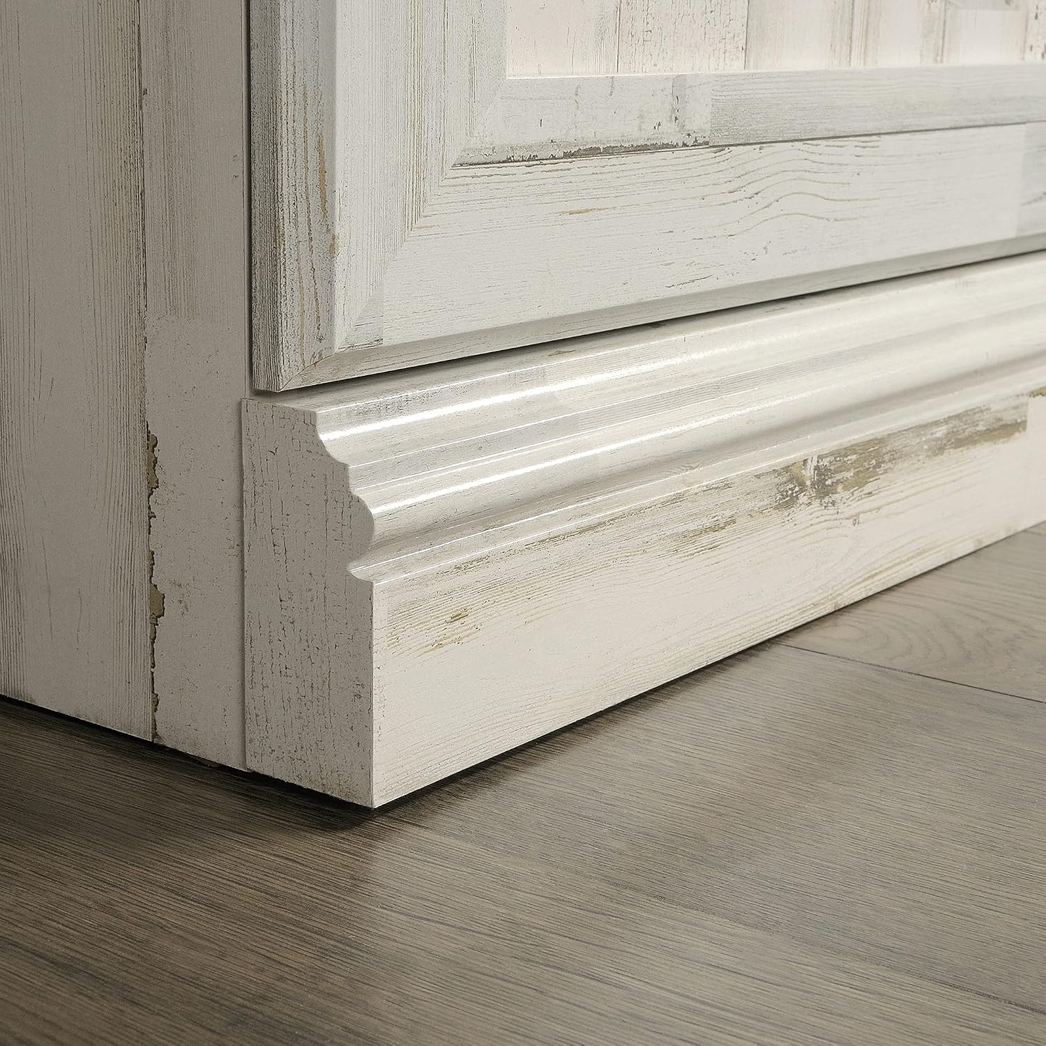 Sauder Select Book Shelf, Bookshelf with Storage, Library Bookcase with Doors and Adjustable Shelves, in White Plank